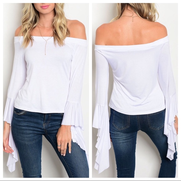 🍭🌸1 SM🌸🍭White Off The Shoulder Top - Picture 8 of 8